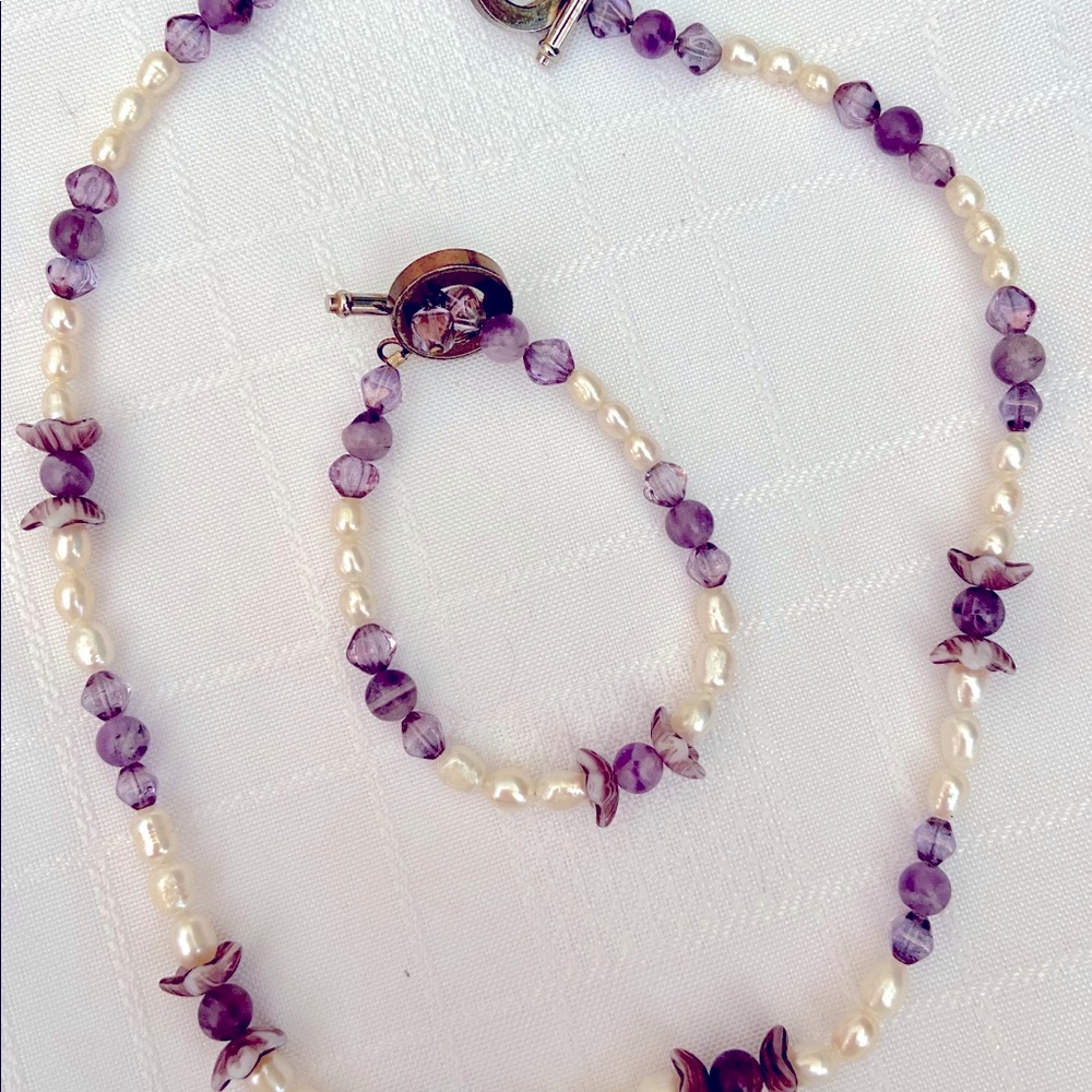 Custom made Necklace and pearl bracelet